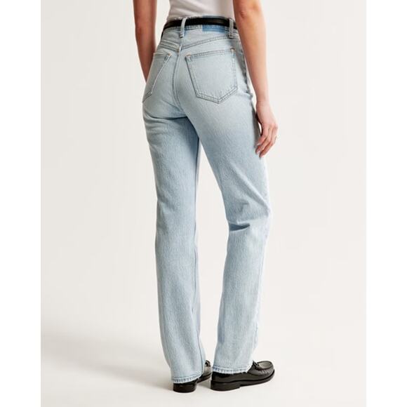 Abercrombie & Fitch The '90s Straight Ultra High Rise Curve Love Jeans Blue 30 - Picture 4 of 7